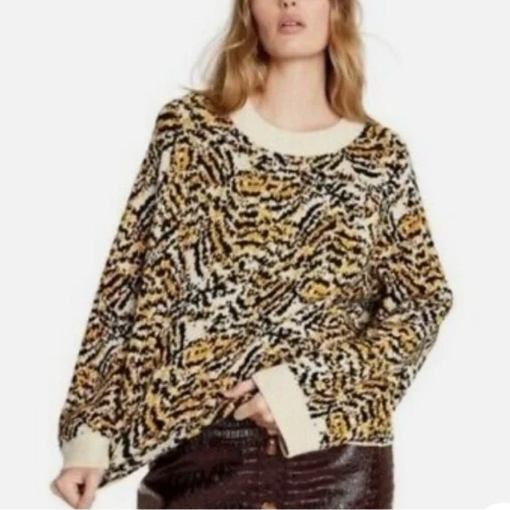 Rachel Comey X Target Women’s Animal Print Crewneck Chunky Knit Sweater Sz XL‎
